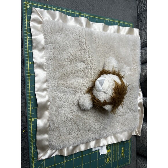 Cloud Island Lovey Security Blanket Lion Head Plush Satin Trim 14 Inch Beige - Picture 3 of 9